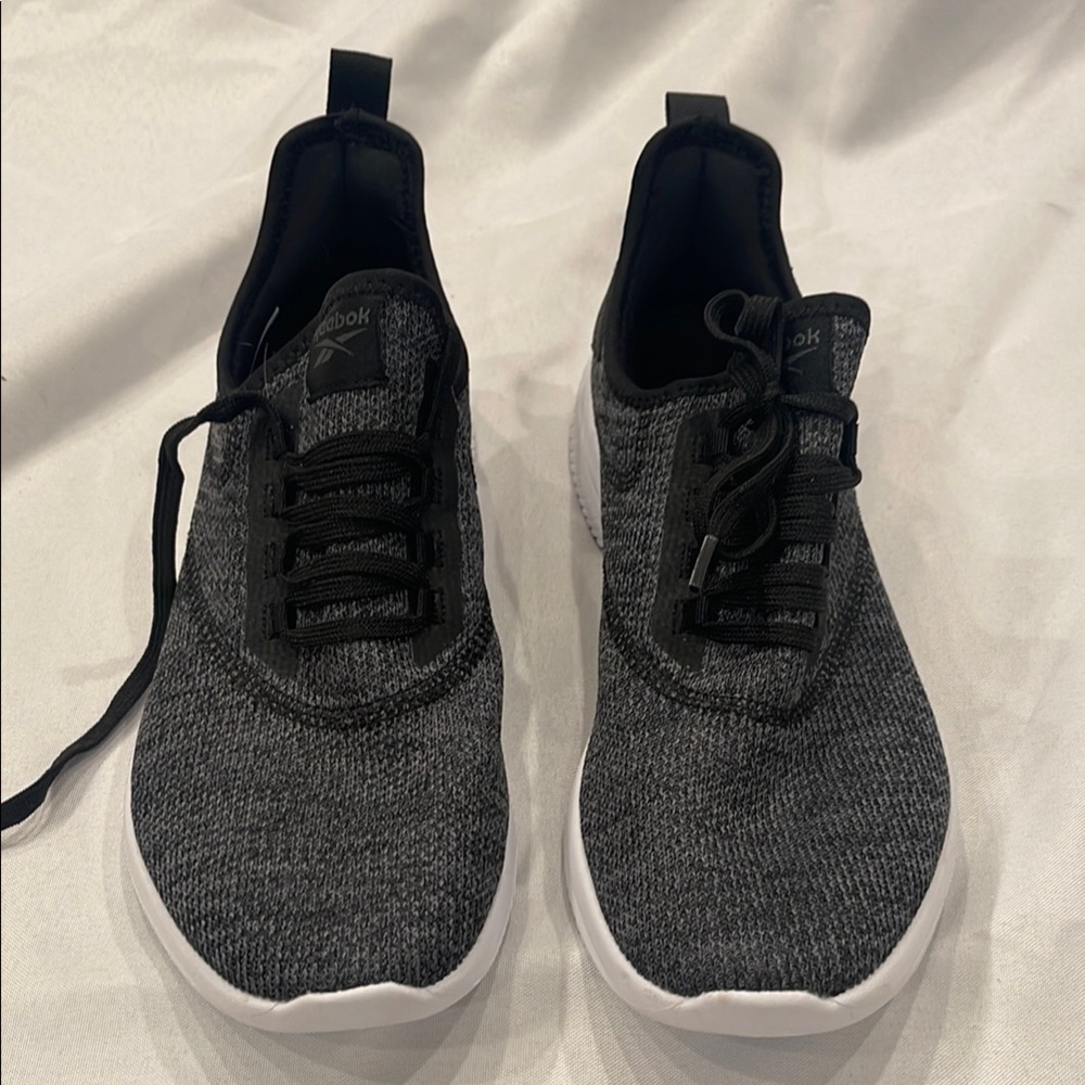 Reebok Black and White Sneakers Lightweight Slip-On